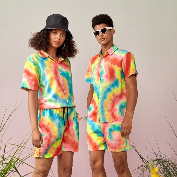 

Random Tie Dye 1 Shirt & Drawstring 1 Shorts, Multicolor