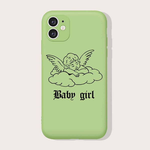

Angel Pattern Phone Case, Green
