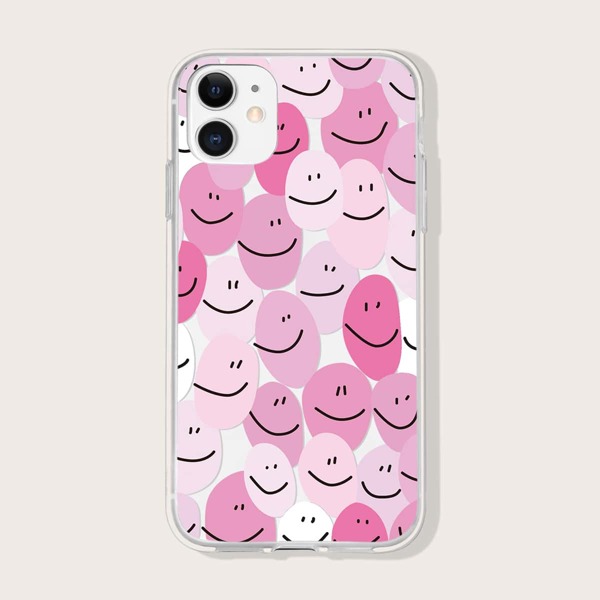 

Cartoon Graphic Phone Case, Pink