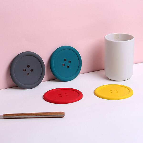 

1pc Button Shaped Random Coaster, Multicolor