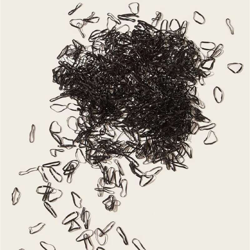 

300pcs Solid Mini Hair Tie, Black