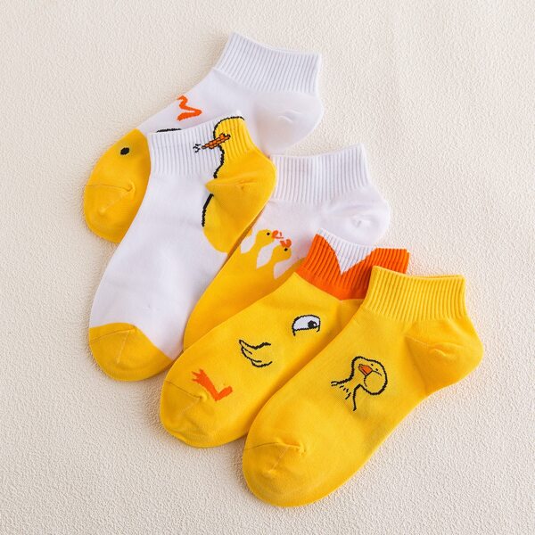 

5pairs Cartoon Graphic Socks, Multicolor