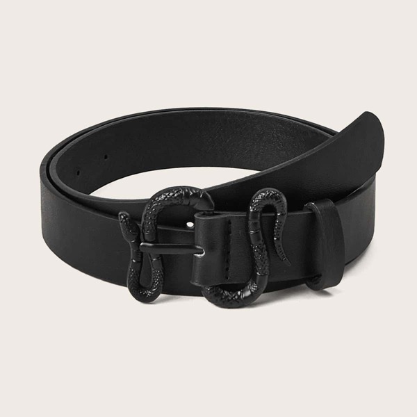 

Snake Shaped Buckle Belt, Black