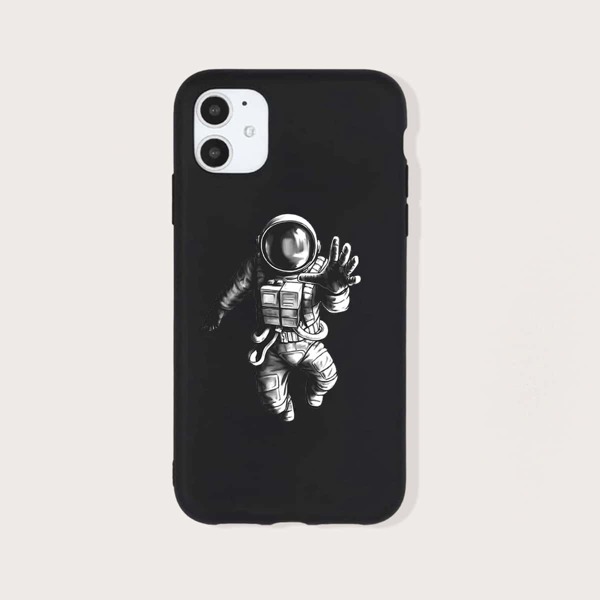 

Astronaut Pattern Phone Case, Black and white