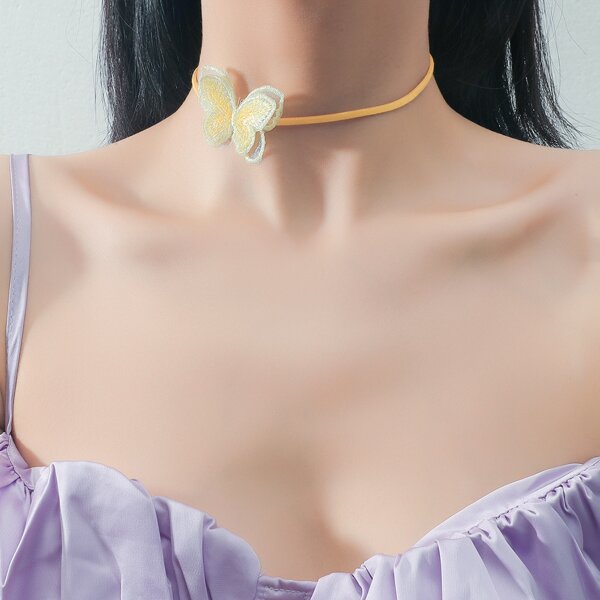 

Butterfly Decor Necklace, Yellow
