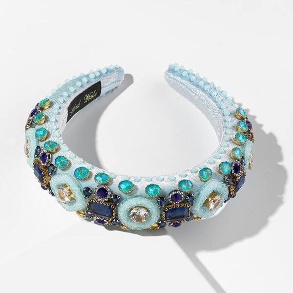 

Zircon Decor Headband, Baby blue