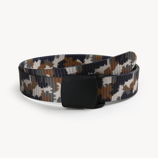 

Men Camo Pattern Tape Belt, Multicolor
