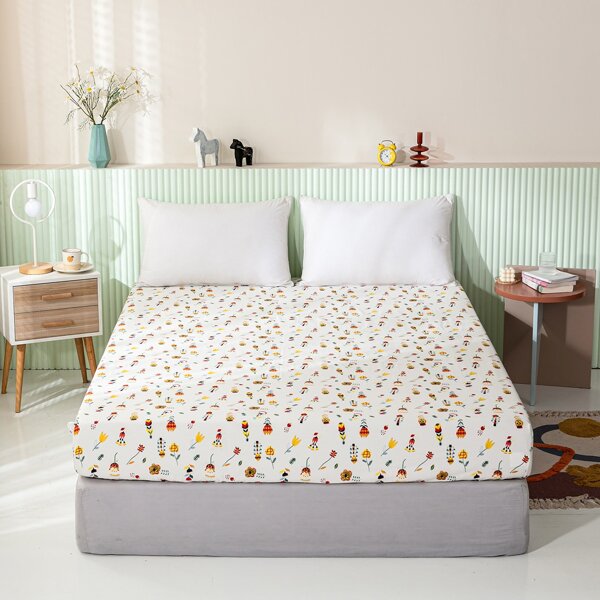 

Flower Print Fitted Sheet, Multicolor