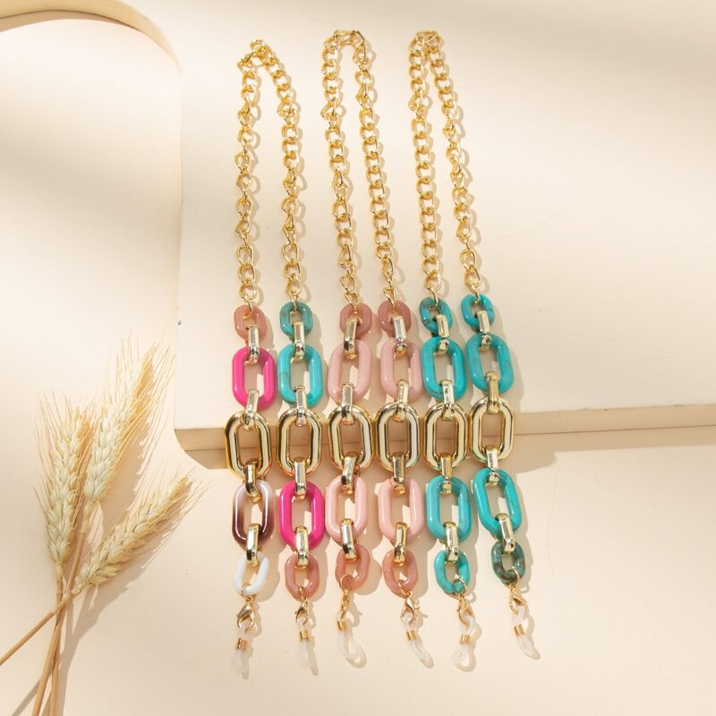 

3pcs Geo Link Glasses Chain, Multicolor