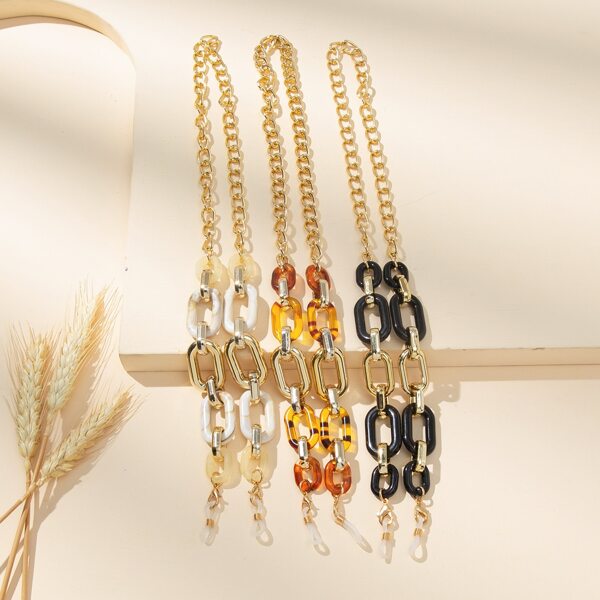 

3pcs Geo Link Glasses Chain, Multicolor