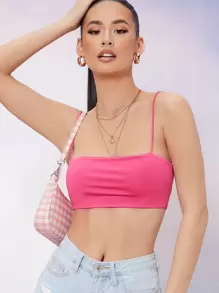 SHEIN BAE 女士日常简约上衣 - 粉色 - 查看 1