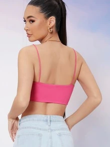 SHEIN BAE 女士日常简约上衣 - 粉色 - 查看 2