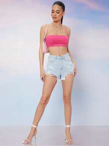 SHEIN BAE 女士日常简约上衣 - 粉色 - 查看 6