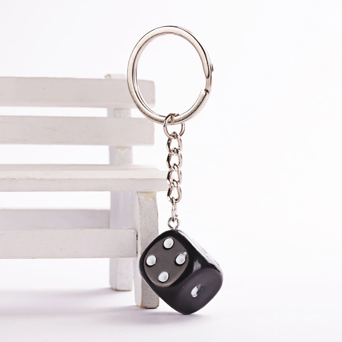 

2pcs Dice Bag Charm, Black and white