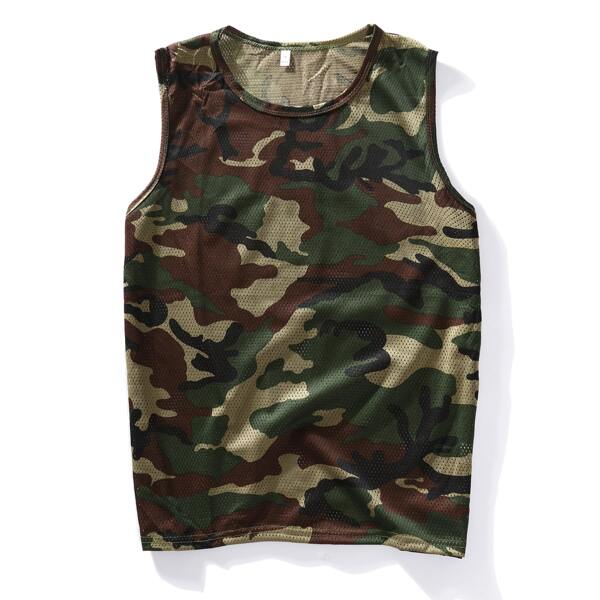 

Men Camo Breathable Tank Top, Multicolor