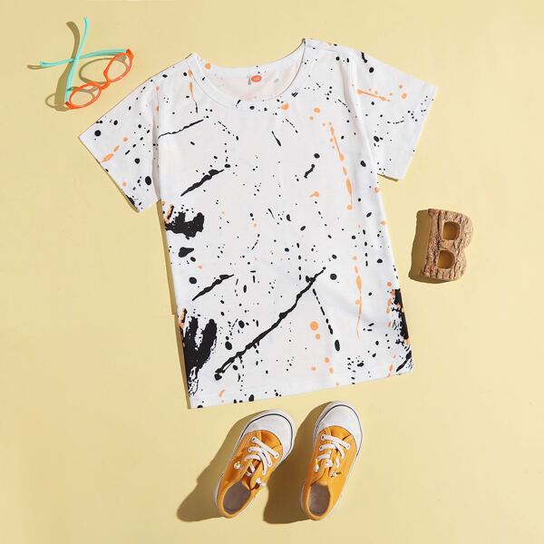 

Boys Splash Ink Print Tee, Multicolor