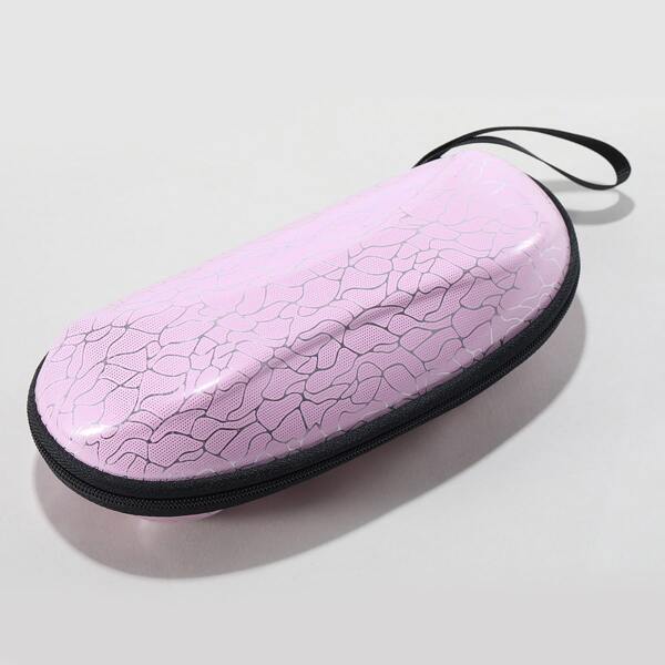 

Zipper Decor Glasses Bag, Pink