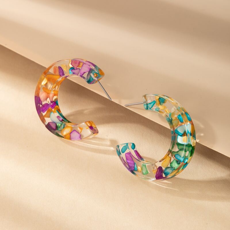 

Colorful Hoop Earrings, Multicolor