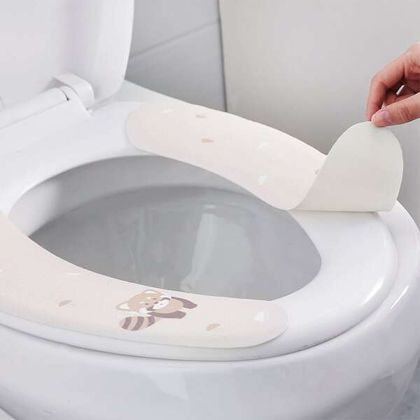 

1pair Cartoon Graphic Random Toilet Seat Sticky Cushion, Multicolor
