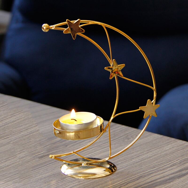 

Moon Shaped Candle Holder, Gold
