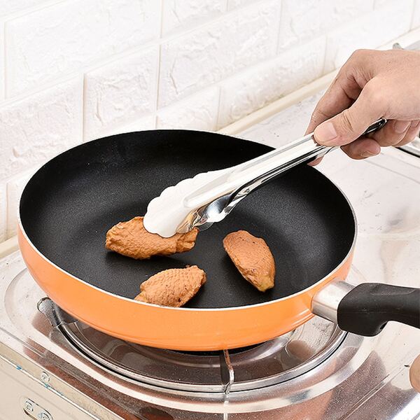 

1pc Stainless Steel Food Clip, Silver