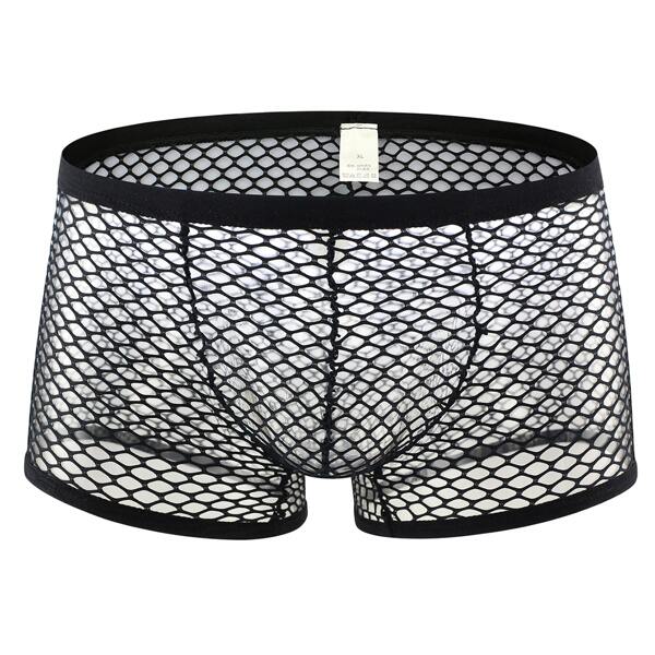 

Men Fishnet Sheer Boxer Brief, Black