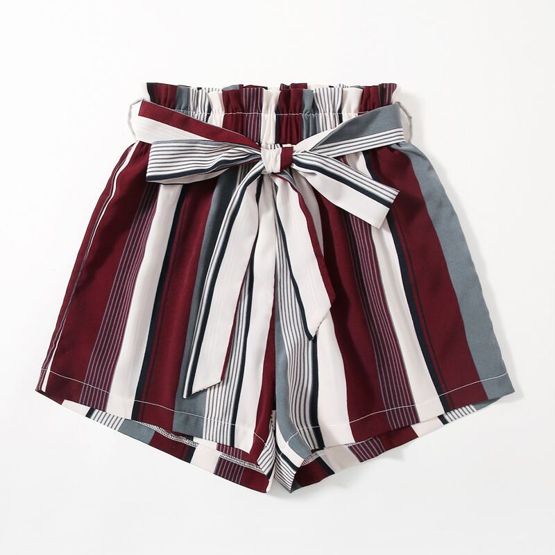 

Striped Belted Shorts, Multicolor