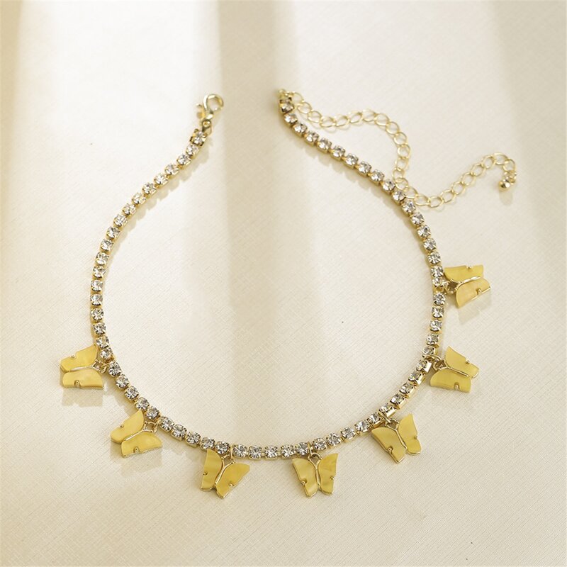 

Butterfly Rhinestone Choker, Yellow