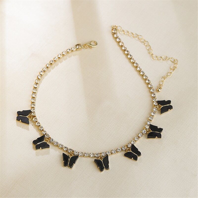 

Butterfly Rhinestone Choker, Black