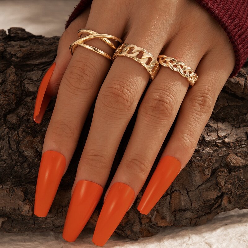 

3pcs Chain Ring, Gold