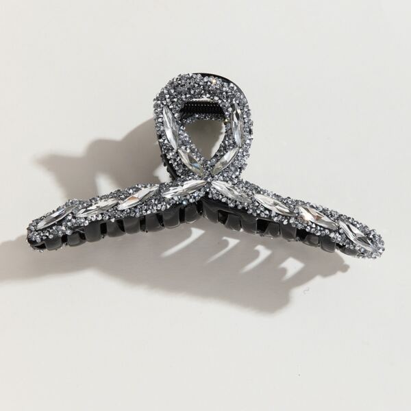 

Rhinestone Decor Hair Claw, Black