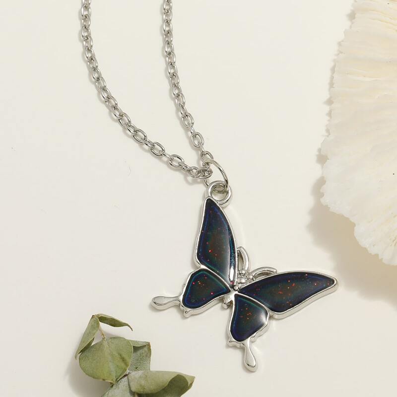 

Butterfly Pendant Necklace, Silver