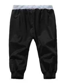 Manfinity Homme Quần Short Nam Dây kéo Khối Màu Sẵn sàng - màu đen - Xem 2