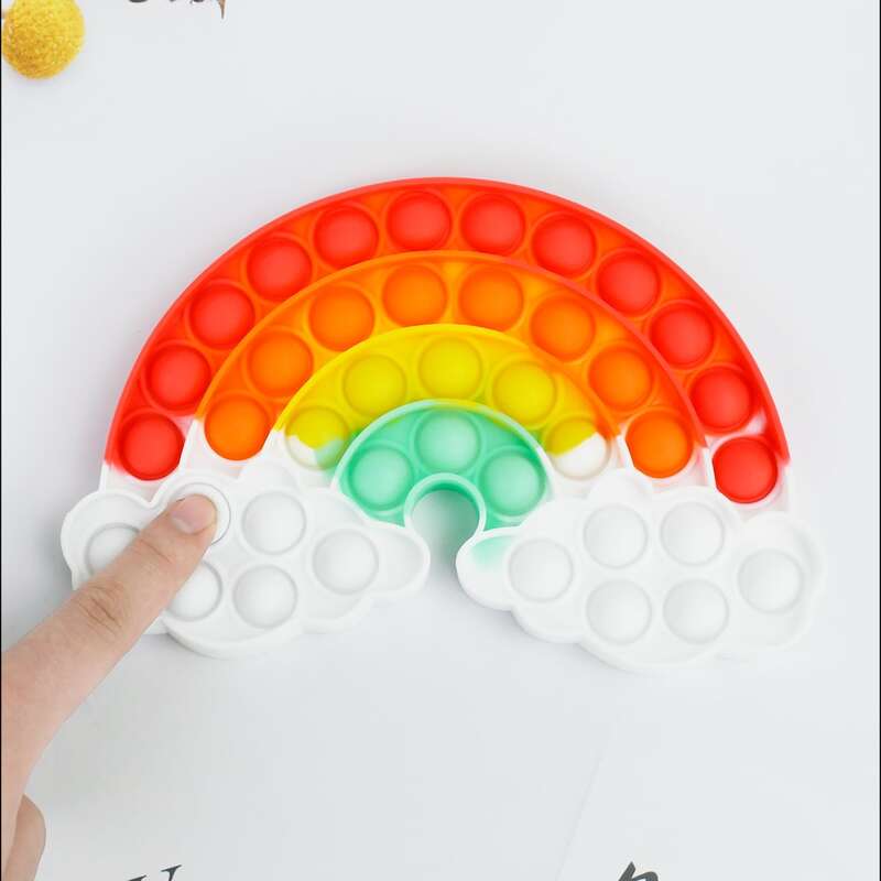 

1pc Rainbow Stress Relief Bubble Toy, Multicolor