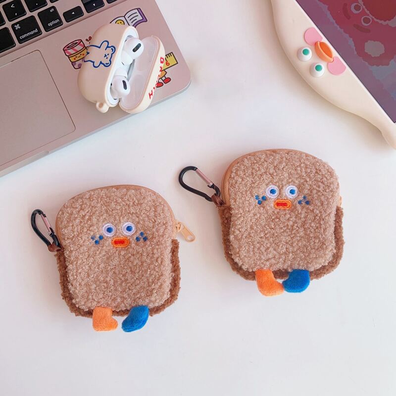 

1pc Cartoon Toast Mini Storage Bag, Multicolor