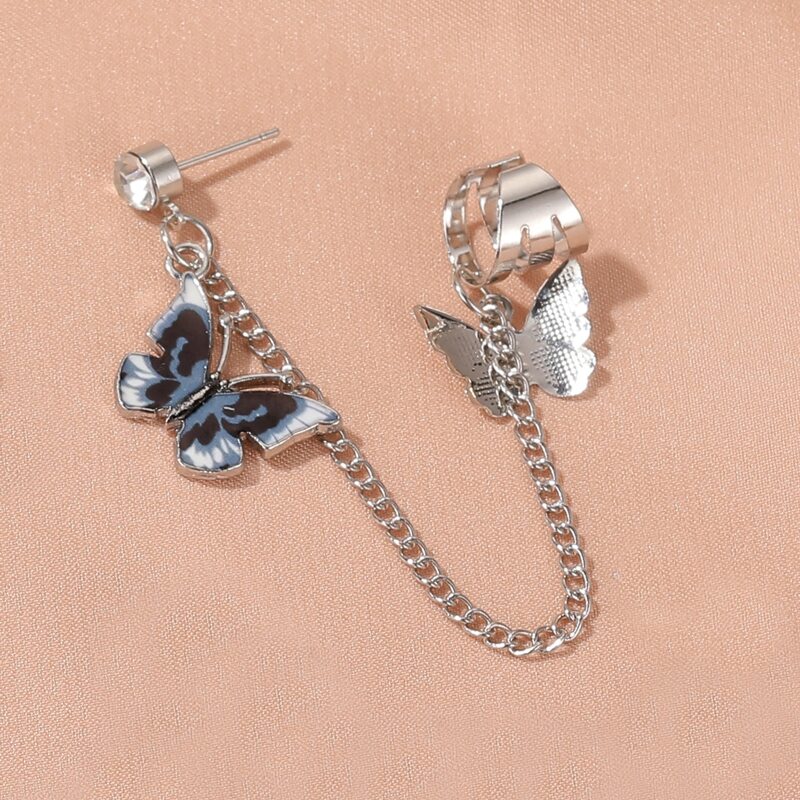 

1pc Butterfly Design Ear Cuff, Silver