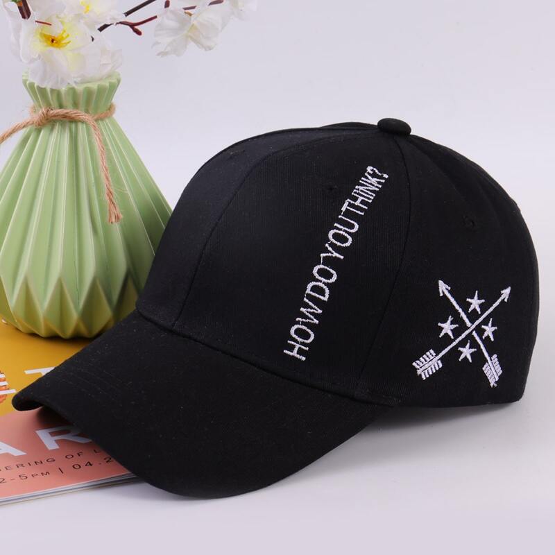 

Letter Embroidery Baseball Cap, Black