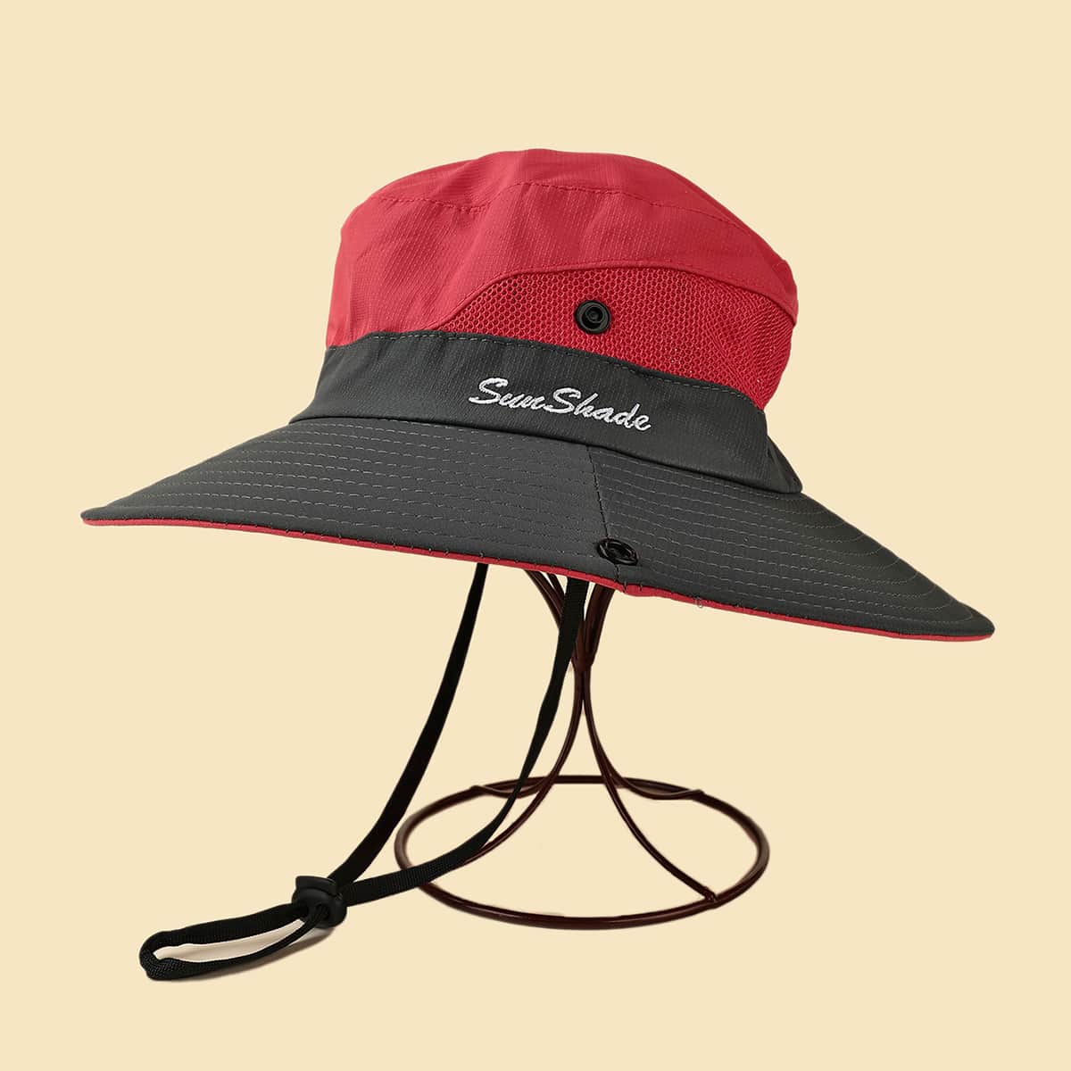 

Color Block Letter Embroidery Hiking Hat, Multicolor