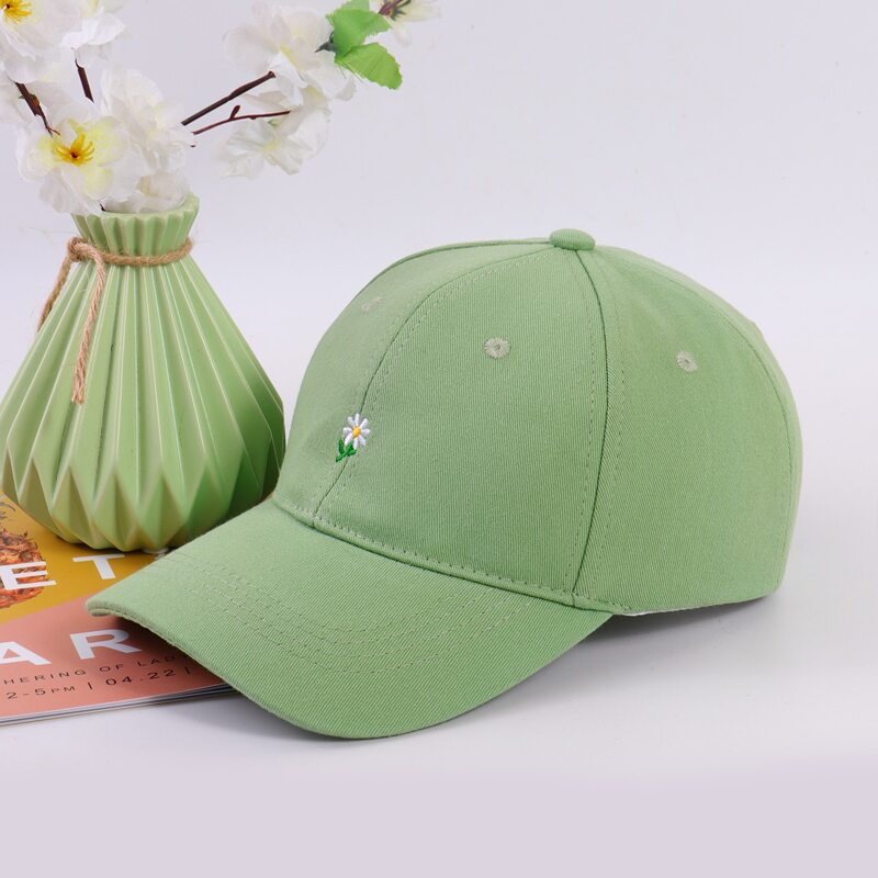 

Daisy Embroidery Baseball Cap, Mint green