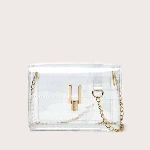 

Clear Chain Crossbody Bag