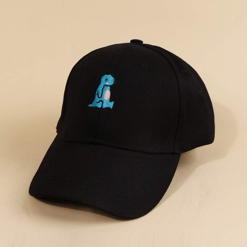 

Cartoon Dinosaur Embroidery Baseball Cap, Black