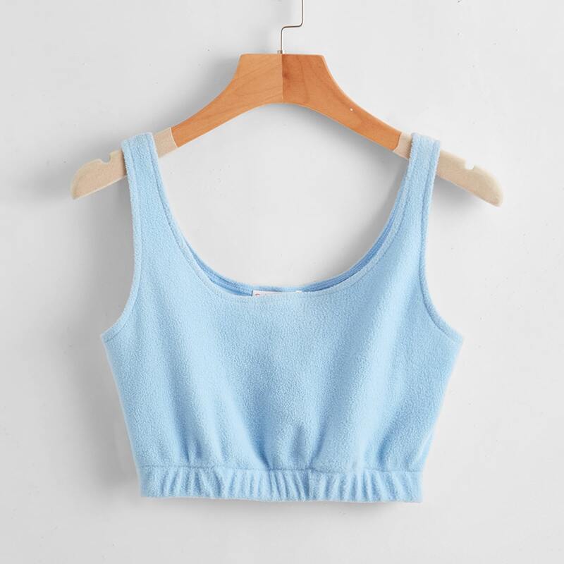 

Solid Fleece Tank Top, Baby blue