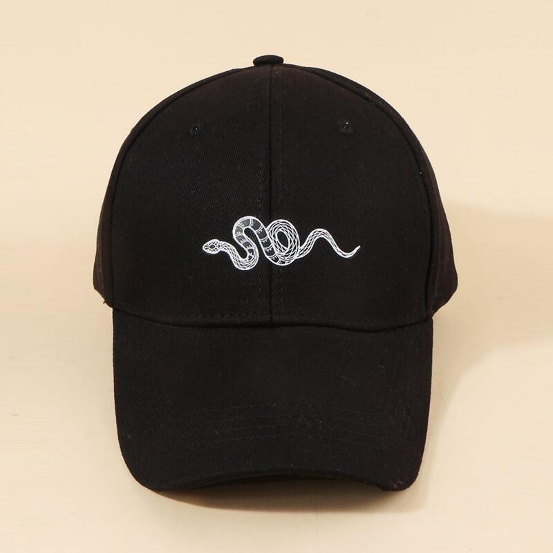 

Snake Print Baseball Cap, Black