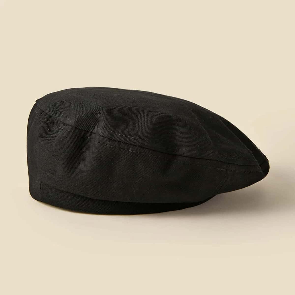 

Solid Baker Boy Cap, Black