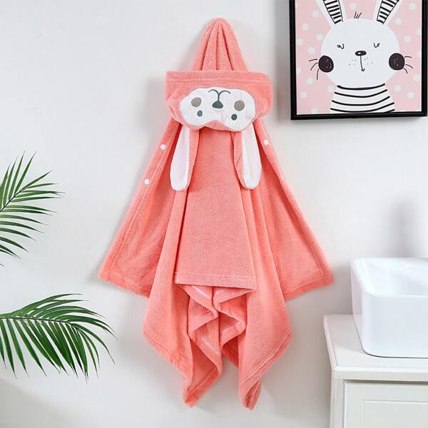 

Cartoon Rabbit Kids Bath Towel, Pink