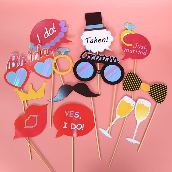

12pcs Party Photo Funny Prop, Multicolor