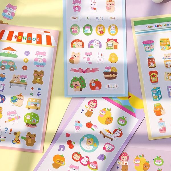 

1sheet Cartoon Graphic Random Sticker, Multicolor
