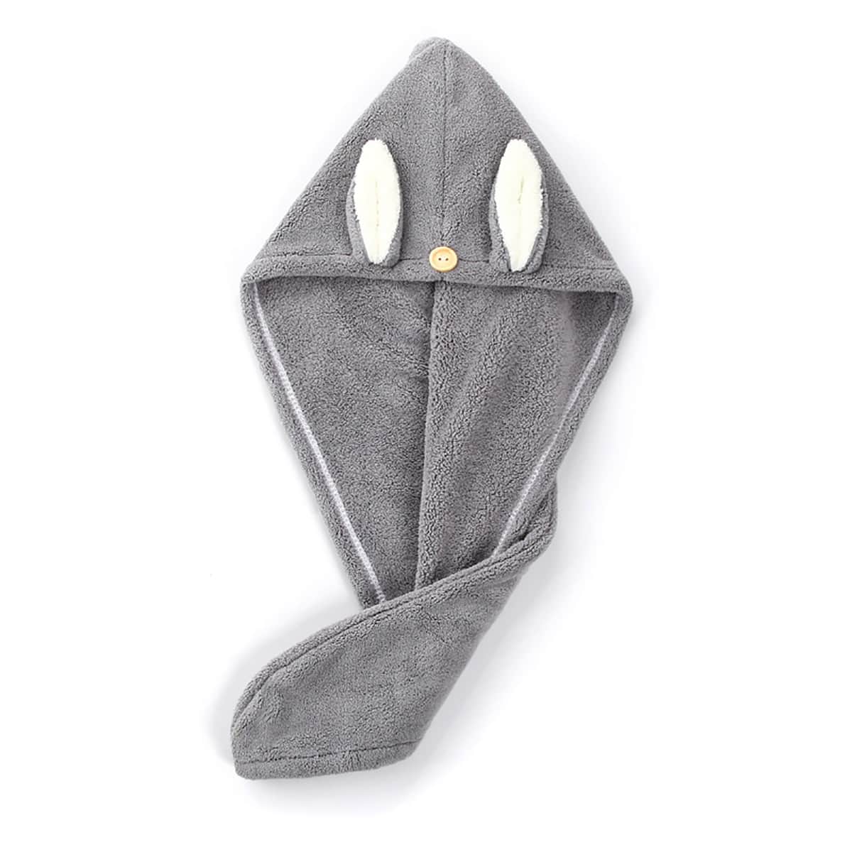 

1pc Cartoon Ears Hair Drying Cap, Grey