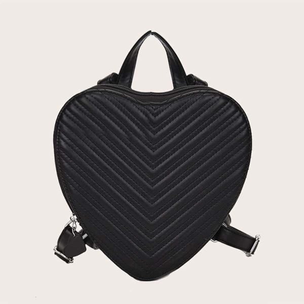 

Heart Design Backpack, Black