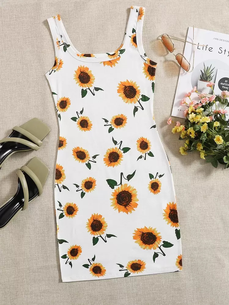 knee length dresses for ladies Sugar Thrillz Embroidered Floral Mesh Slip Dress
